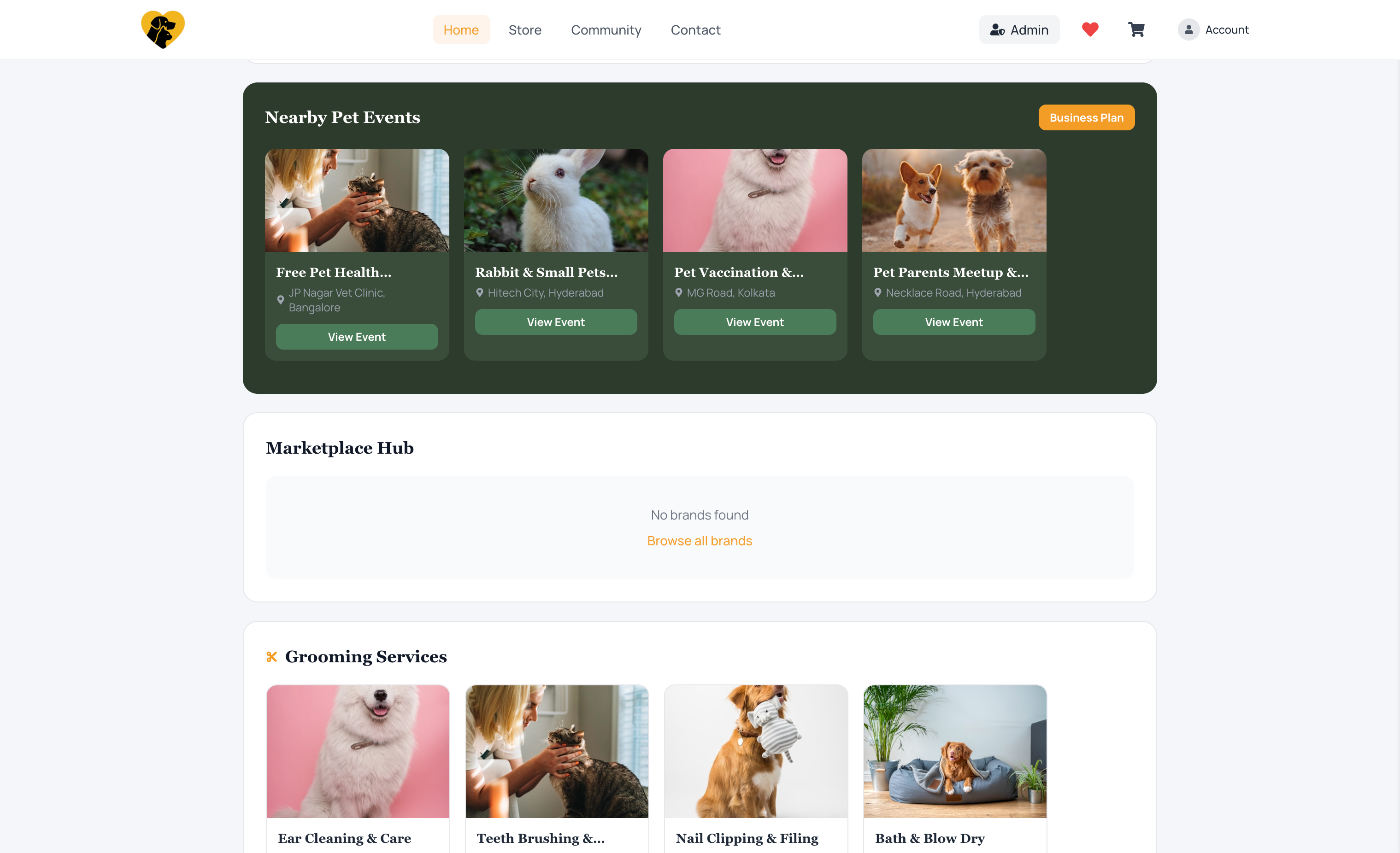 PetsCare.club Screenshot